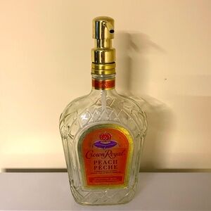 Crown 👑 Peach 🍑 Gold and Cream Glass Bottle with Ornate Accents